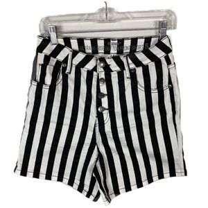 Hot Topic Striped Ultra High Rise Button Front Shorts